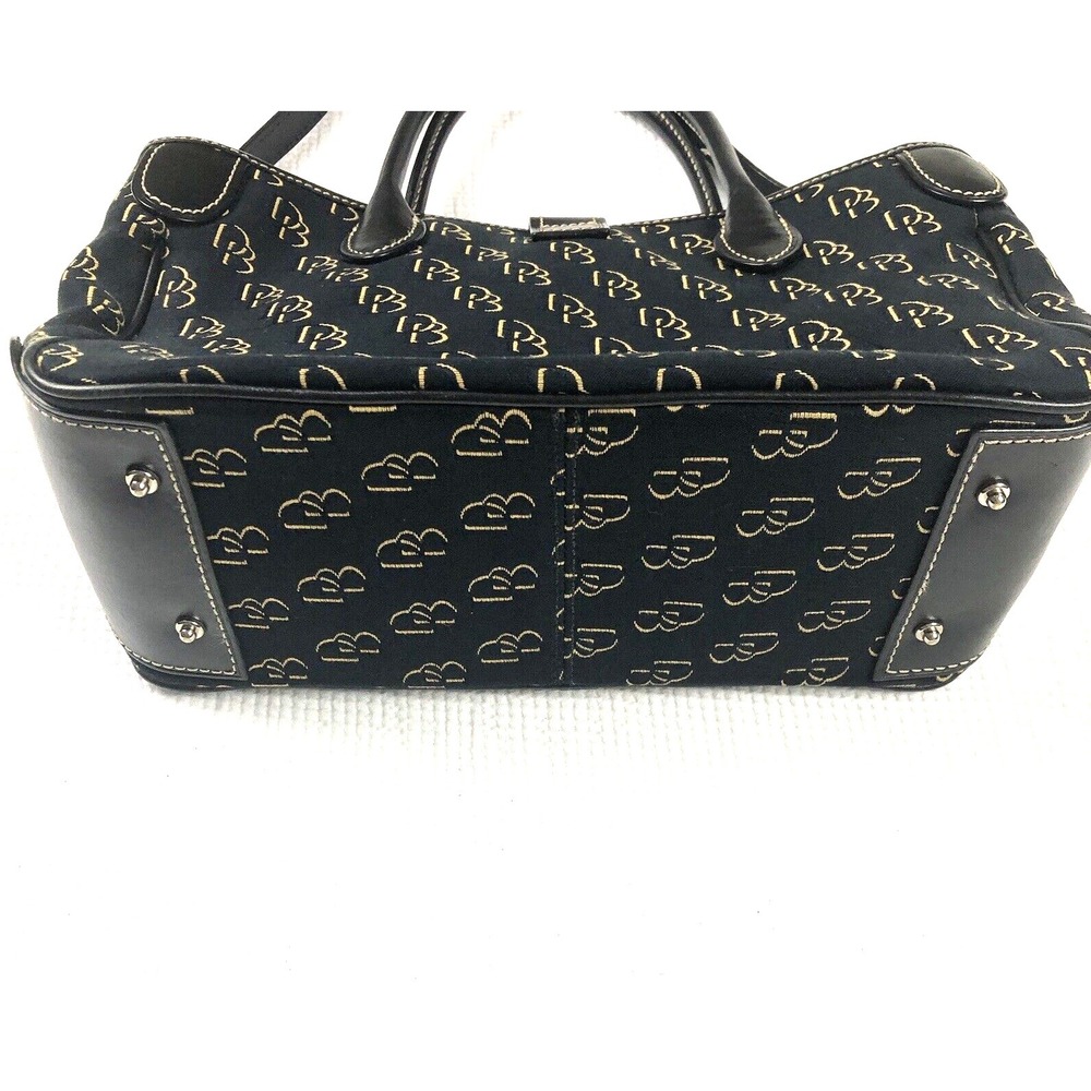 DOONEY & BOURKE Shadow Signature Shoulder Hand Bag Black Gold removable strap - Picture 3 of 16